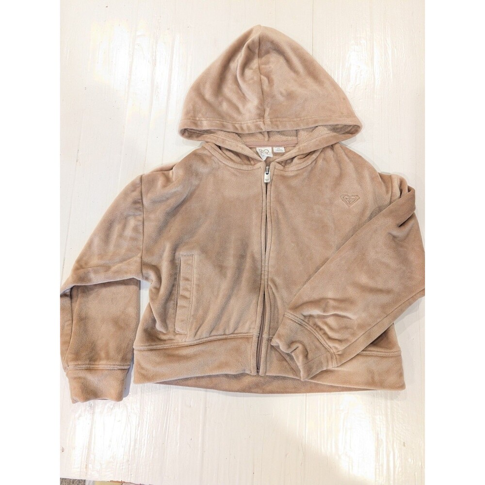 Girls 7T Roxy Velore Sweater Hooded Pockets Zip Up